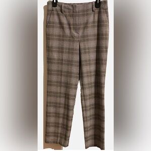 Talbots 4P Southampton Plaid Ankle Pants Brown Black Stretch Trousers